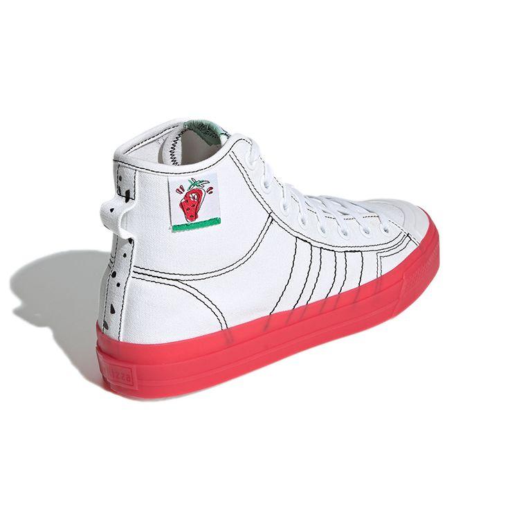 Adidas Originals Nizza Hi Rf High-Top Skate Shoes Unisex Skate Shoes White Red GX2708