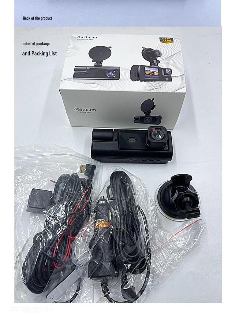 Wireless WiFi Dash Cam: HD Car Recorder with Mobile Phone Sync and Three-Way Video Capture