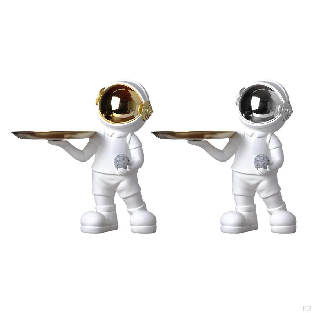 Creative Decoration Storage Tray Gift Collectable Furnishings Astronaut Resin Ornament Decor,