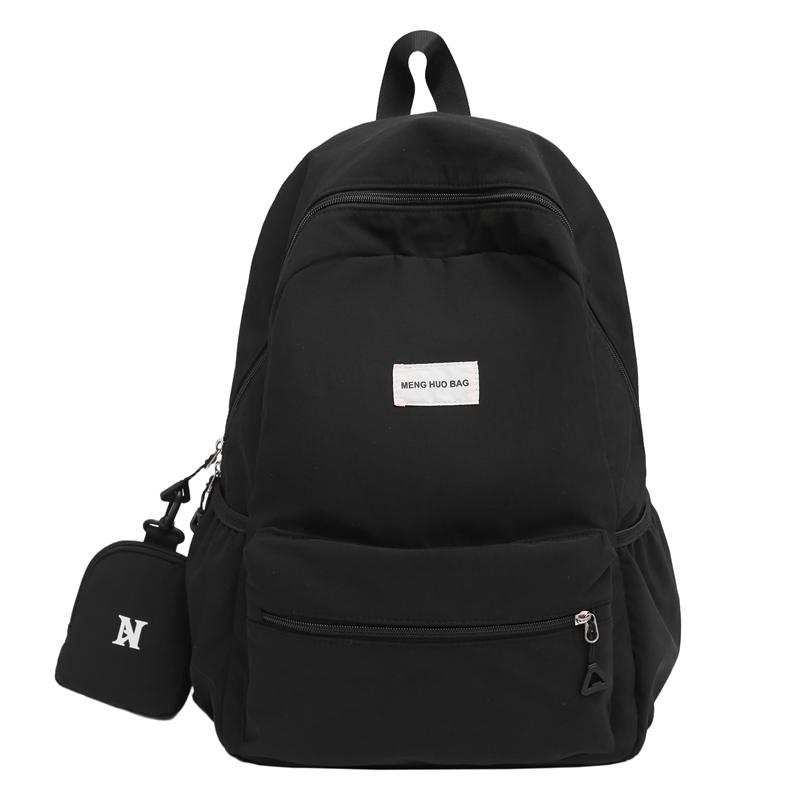 

Women s Large Capacity Schoolbag College Style Student Backpack with Coin Purse Style2 чорний