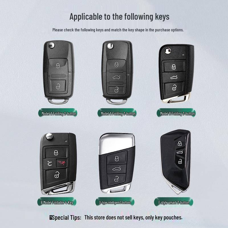 Volkswagen Key Cover for Passat, Sagitar, Lavida, Magotan, Tayron, Tharu, Teramont, Bora Models - Unisex Shell Buckle