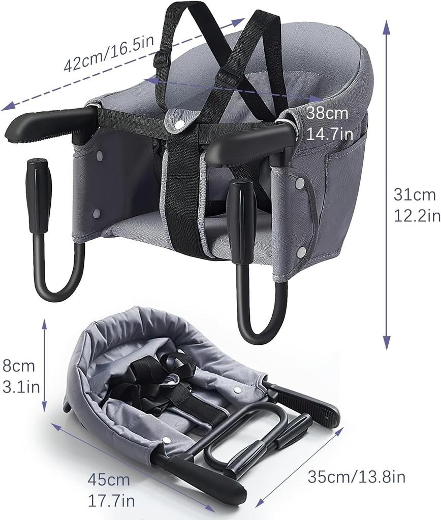 UBRAVOO Booster Seats, Portable High Chairs for Babies and Toddlers, Foldable HighChair for Baby from 6 Months to 3 Years, Sitting Up to 18 kg