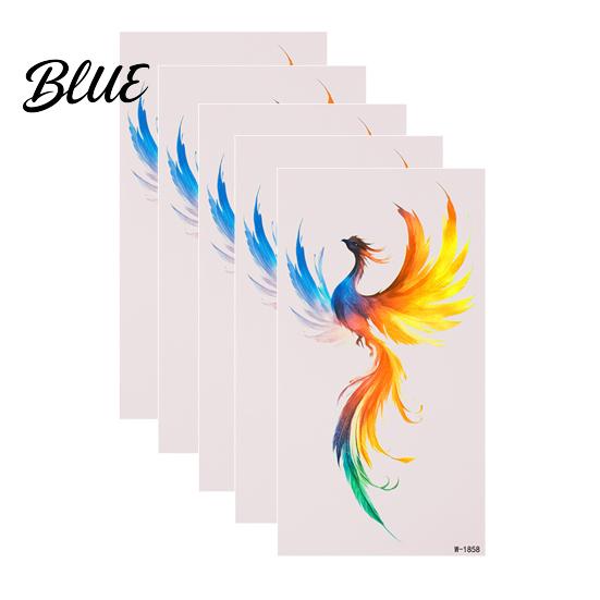 Temporary Face Tattoos 5 Sheets Butterfly Tattoo Stickers Waterproof Flower Tattoos Colorful Long-lasting Body for Parties Night Club Music Festival