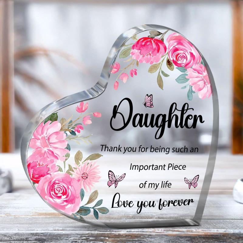 2D Flat Elegant Floral Acrylic Decorative Plaque and Ornament: Desk Decor and Meaningful Gift for Your Daughter's Special Occasions - Graduation