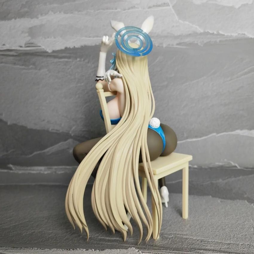 22CM Blue Archive Asuna Ichinosae with Chair bunny ver girl figure PVC Anime Action Toy Game Collectible Model Doll Gifts
