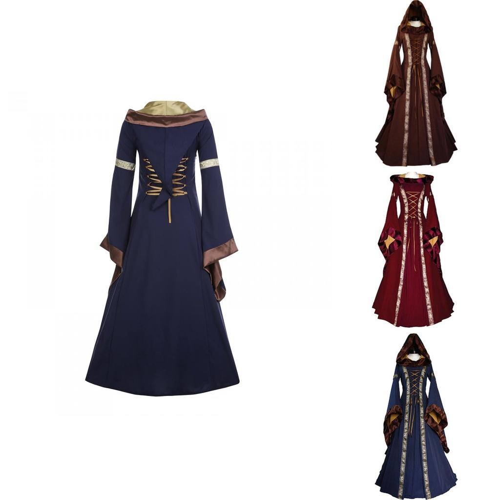 Elegant Vintage Masquerade Party Dress Women's Gothic Medieval Costume