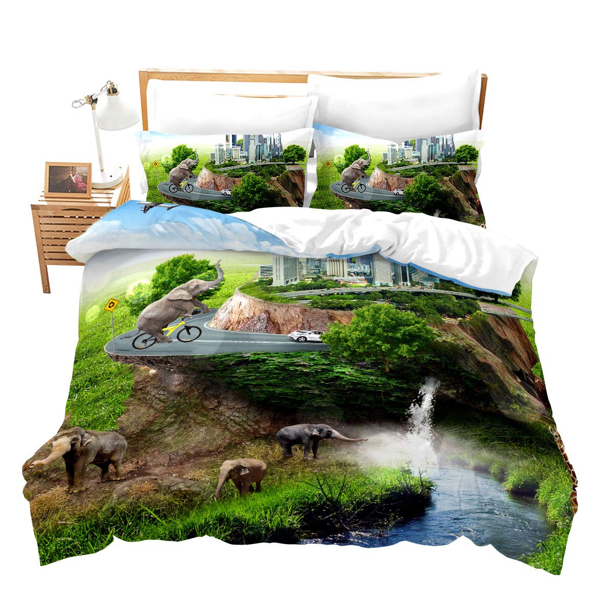 

Романтический европейский городской комплект постельного белья с городским пейзажем, пододеяльник, ночной пейзаж, башня, покрывало на кровать с кораблем, покрывало на кровать размера «king-size» для двоих EU single(135x200cm)