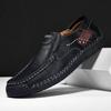Roman Men Leather Shoes 2025 Handmade Comfortable Men Flat Shoes Loafers Outdoor Hot Sale Walking Shoes Plus 38-48 Fast Shipping