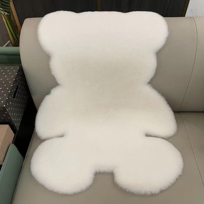 Irregular Shape Faux Rabbit Fur Rug for Living Room, Bedroom, or Dining Room