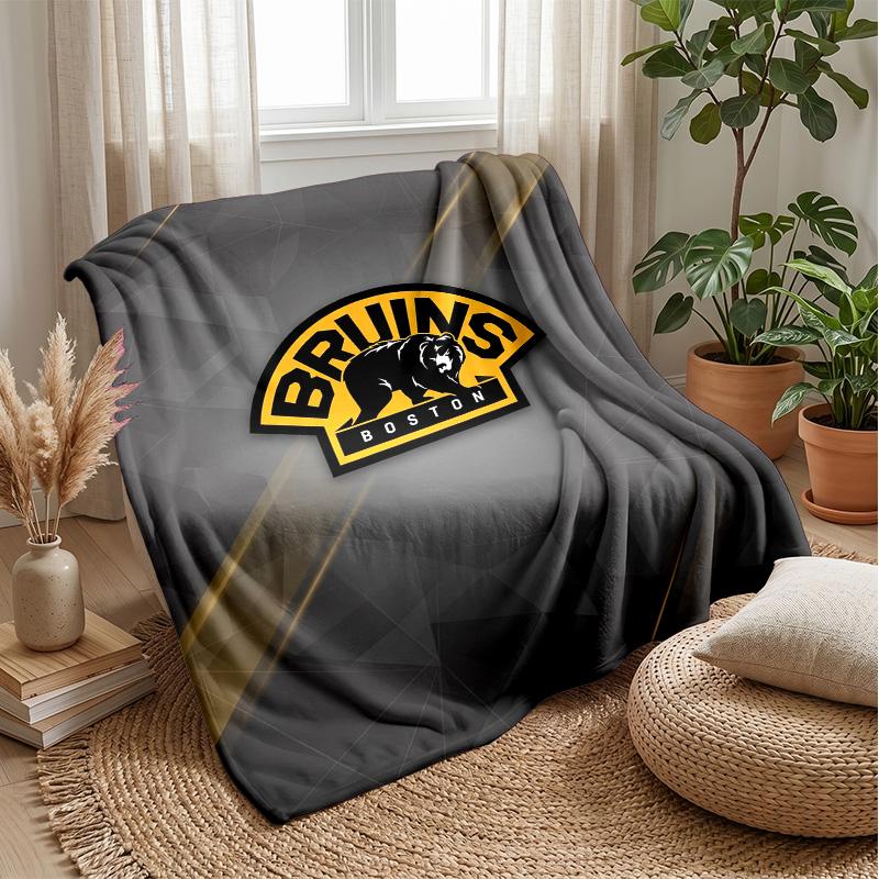 Coperta in Flanella e Pile Boston Bruins Coperta Calda e Accogliente per Divano, Letto, Viaggio Uso in Tutte le Stagioni