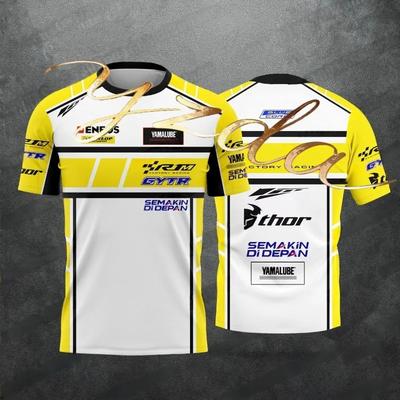 Nueva Motocicleta Modelo R1m Entusiastas de las Carreras Azul y Rojo Verano Casual Transpirable Deportes Secado Rápido Camiseta para Hombres y Mujeres
