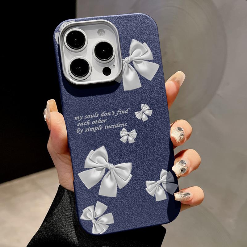 

Милый чехол с принтом банта из кожи и текстурой из тонкого магнитного материала для iPhone 16 Pro Max 15 14 Pro 13 12 11 для MagSafe, противоударный мягкий матовый чехол для телефона из ТПУ iPhone 13 синий