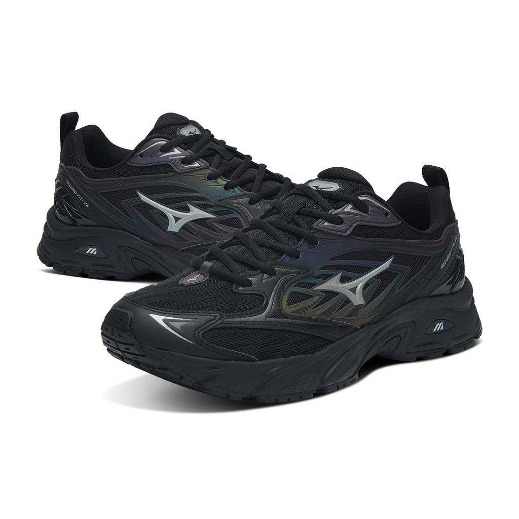 Mizuno FIYI V2 Textile, Synthetic Leather Abrasion Resistant Breathable Low top Chunky Sneakers Unisex Black D1GH241502