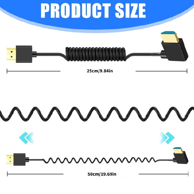 Bendable Spring UHD2.1 Cable Supports 8K 60Hz Aluminum Foil Shielding Extension Wire for Monitors Displays