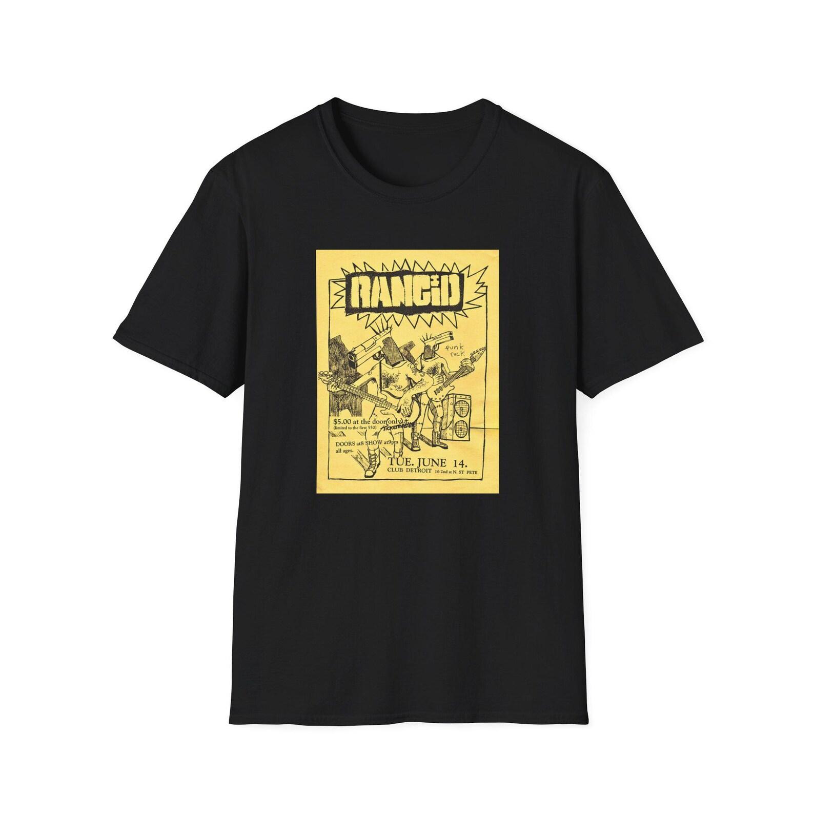 Old School Rancid Flyer - Unisex Softstyle T shirt Rancid punk flyer meme shirt old school punk T shirt rancid concert poster shirt 4XL