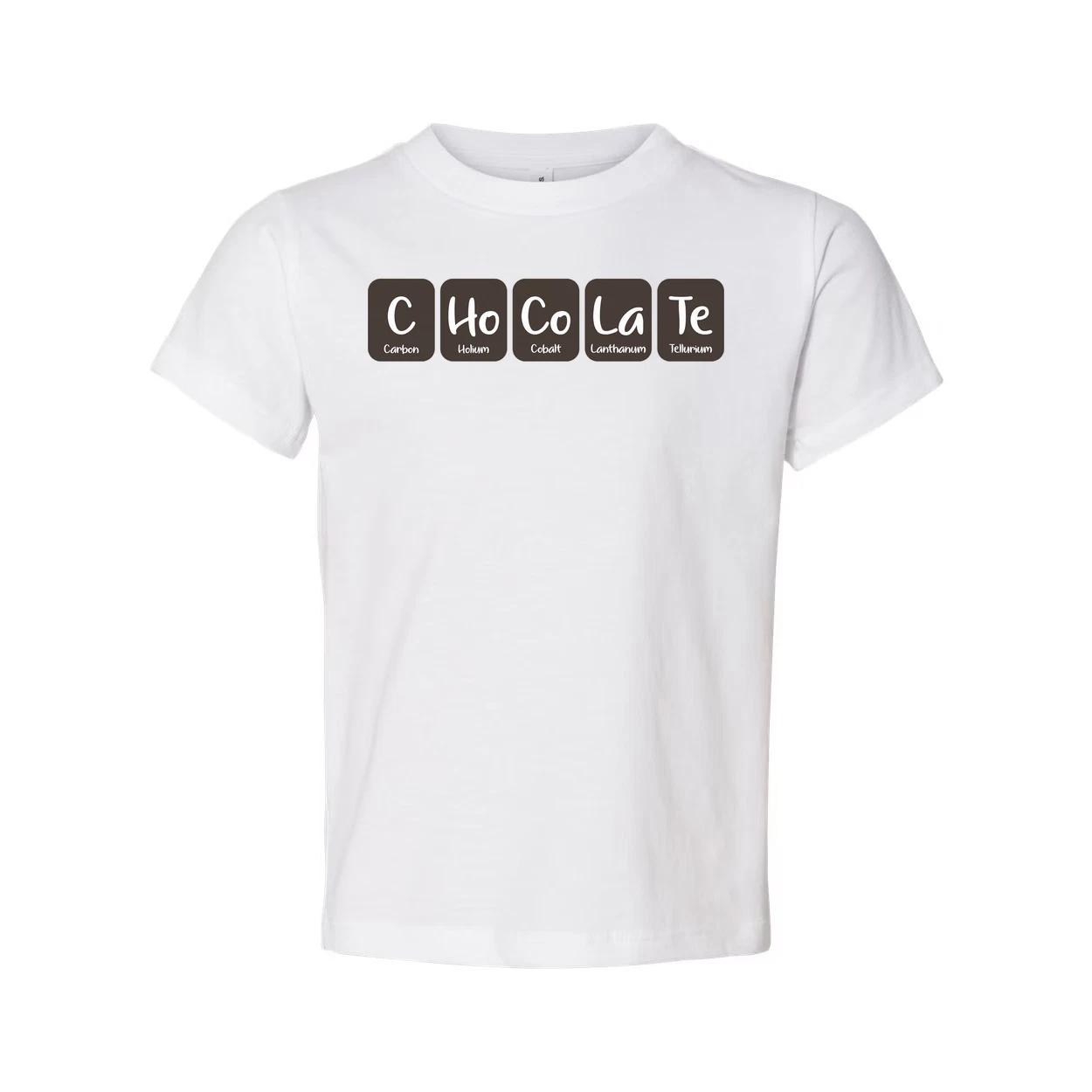 Unisex Science Themed Chocolate Elements Graphic T Shirt With Periodic Table Sty 3XL