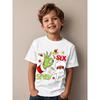 Children's Clothing 67 Christmas Elf Print Girls Short Sleeve Round Neck Tee Parties Casual Wear Comfort Children Clothes Girl