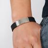Men's Minimalist Titanium Steel Bracelet with Engraved Plain Surface - European & American Style