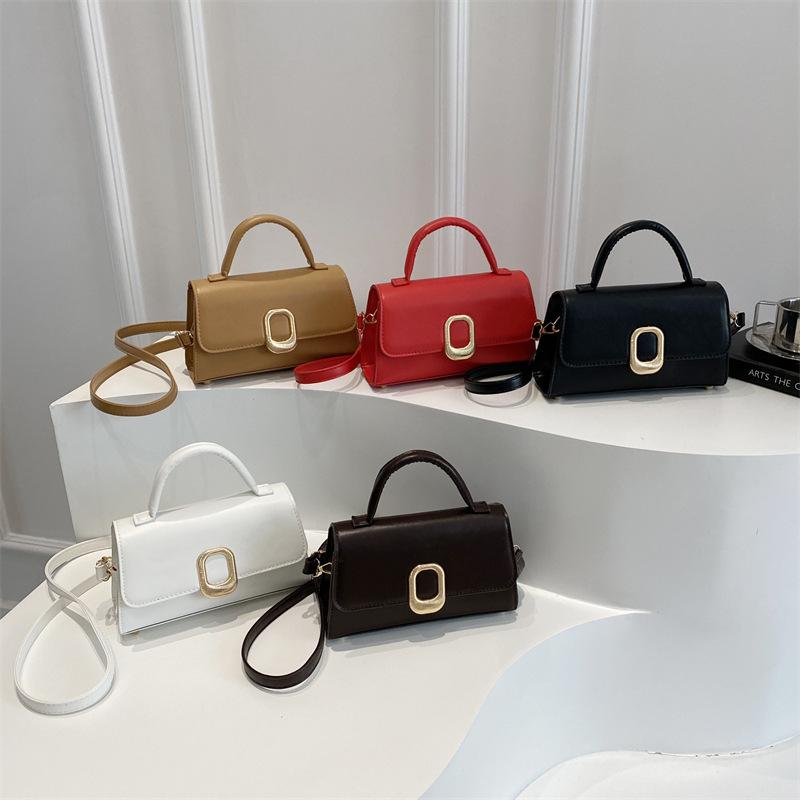 Stylish and Simple, Foreign Style, Tide, Solid Color, Casual Spring Commuting, Shoulder Crossbody, Portable Small Square Bag, Woman