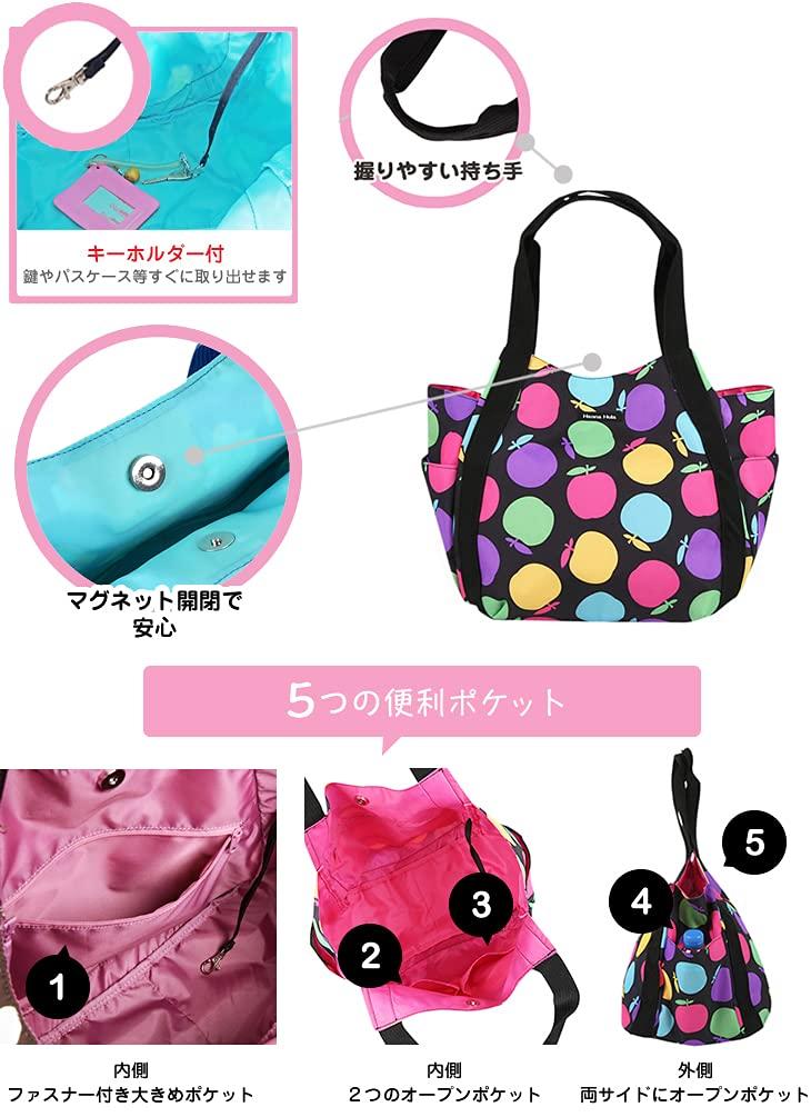 [Hannah Hula] Sports Round Tote Bag/Colorful Apple