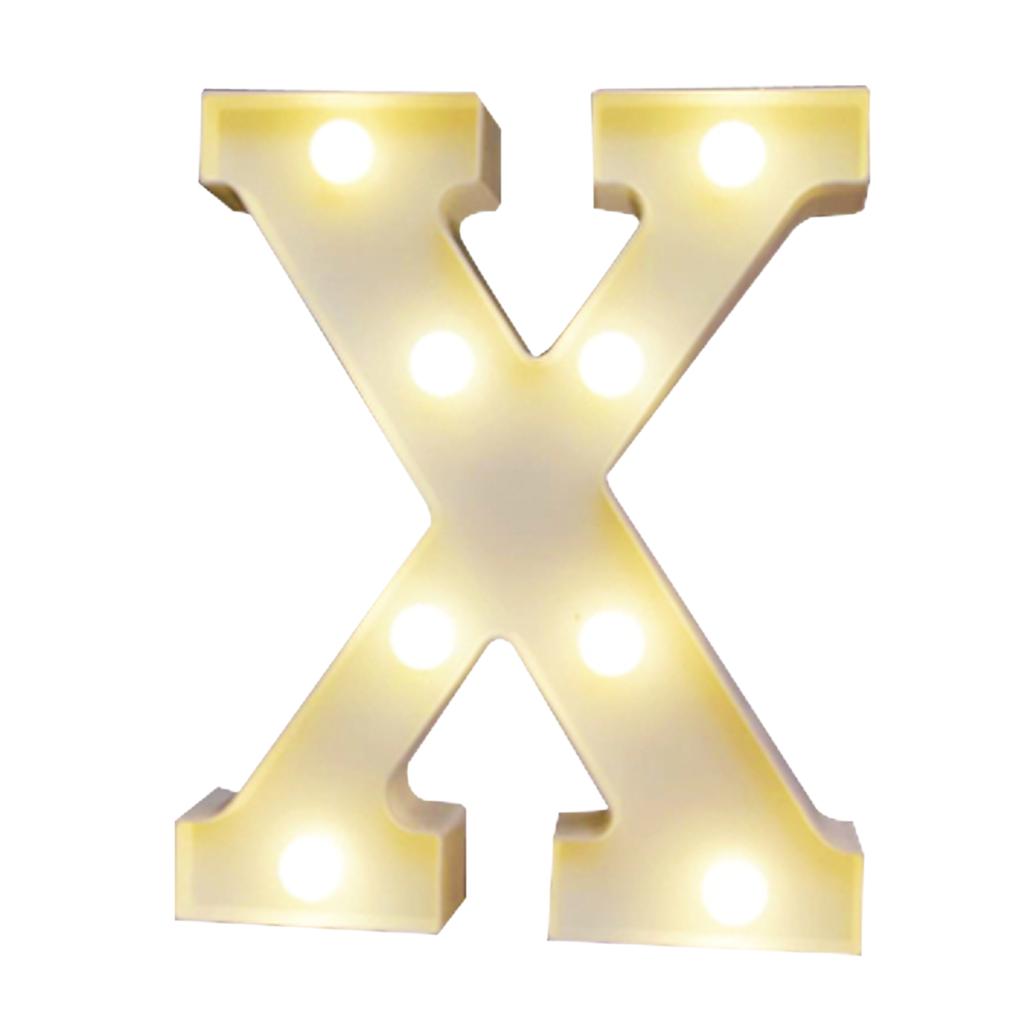 Alphabet LEDs Light Standing Letters Sign with Bulbs Night Lamp Warm White Constant Bright Light Effect 2 * AA Cell Operated IP54 Water Resistance