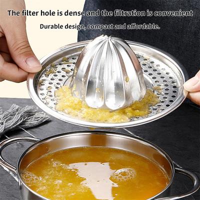 Stainless Steel Multifunctional Manual Portable Juicer with Filter Bowl, Suitable for Juicing Oranges, Lemons, and Fruits