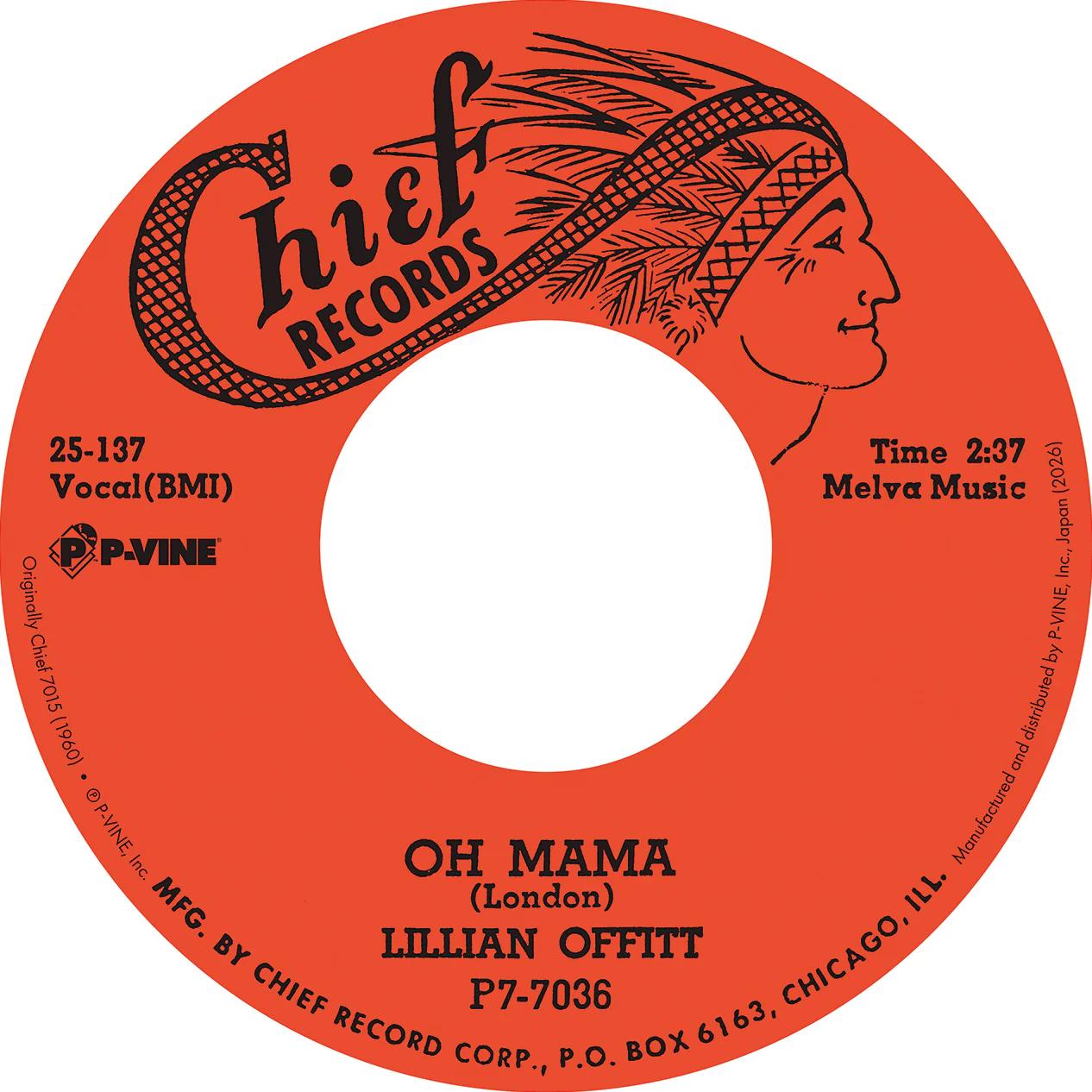 

7inch Record LILLIAN OFFIT Oh Mama My Man Is A Lover Limite P77036 PVINE 2026 Japan Obi SoulFunk