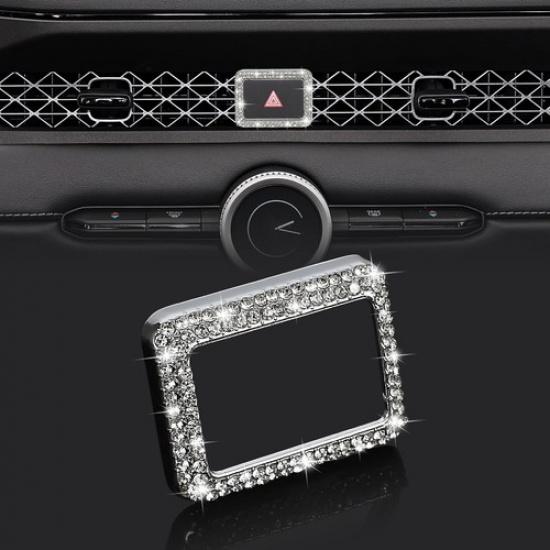 Bling Car Accessories Compatible with Hazard Warning Button Cover for Center