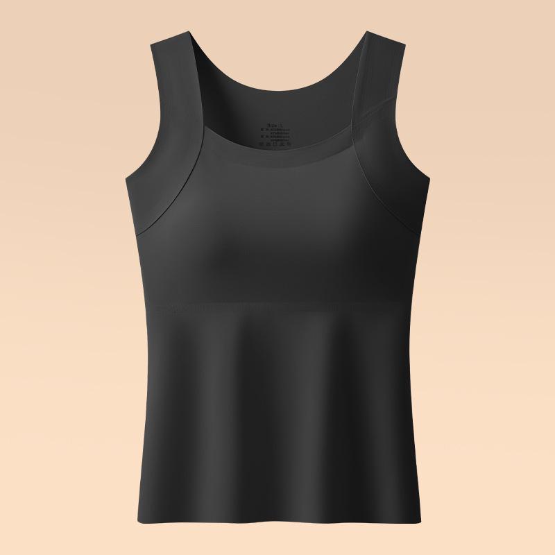 Seamless Plus Size Wide Shoulder Concealer Bra Vest with Beautiful Back Design for Women