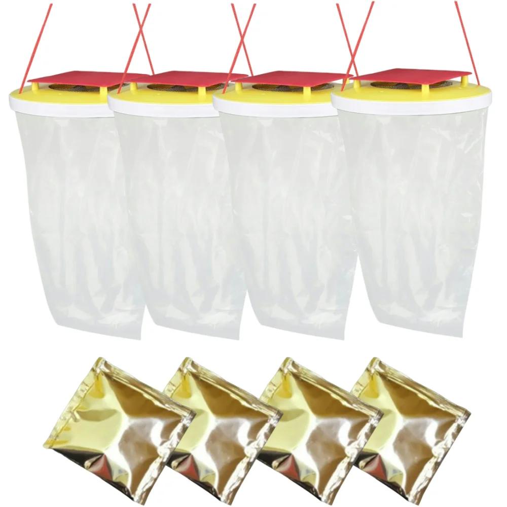 1-5 pezzi Raccogli mosche da appendere Uccidi mosche Controllo parassiti Trappola per mosche riutilizzabile Sacchetto esca per mosche Non tossico con esca per Raccogli mosche da appendere in giardino