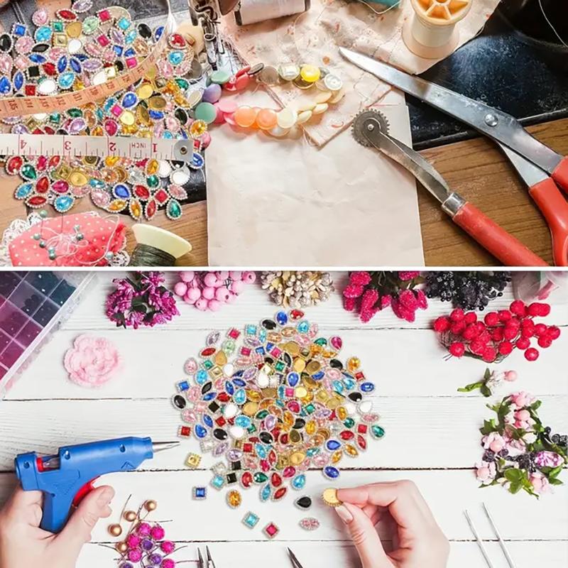 WTEMPO Rhinestones Kit Sew-On Embellishments for DIY Clothing Shoes and Bags Crafts Beads Kit for Jewelry Making Sparkling Clothing Decorations