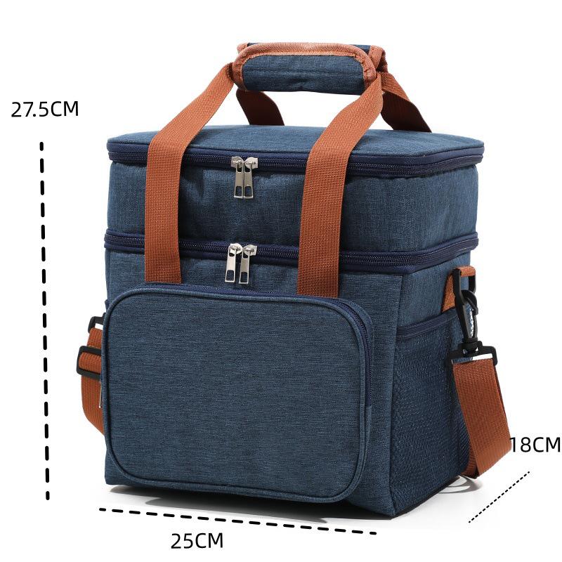Insulated Large Capacity Tote Lunch Bag and Outdoor Picnic Crossbody Bag