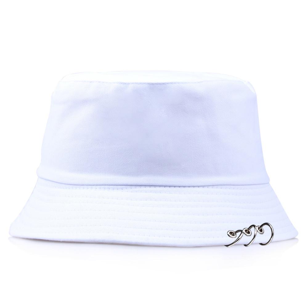 Fashion Unisex Bucket Hat With Large Metal Rivet And Wide Brim For Streetwear Style