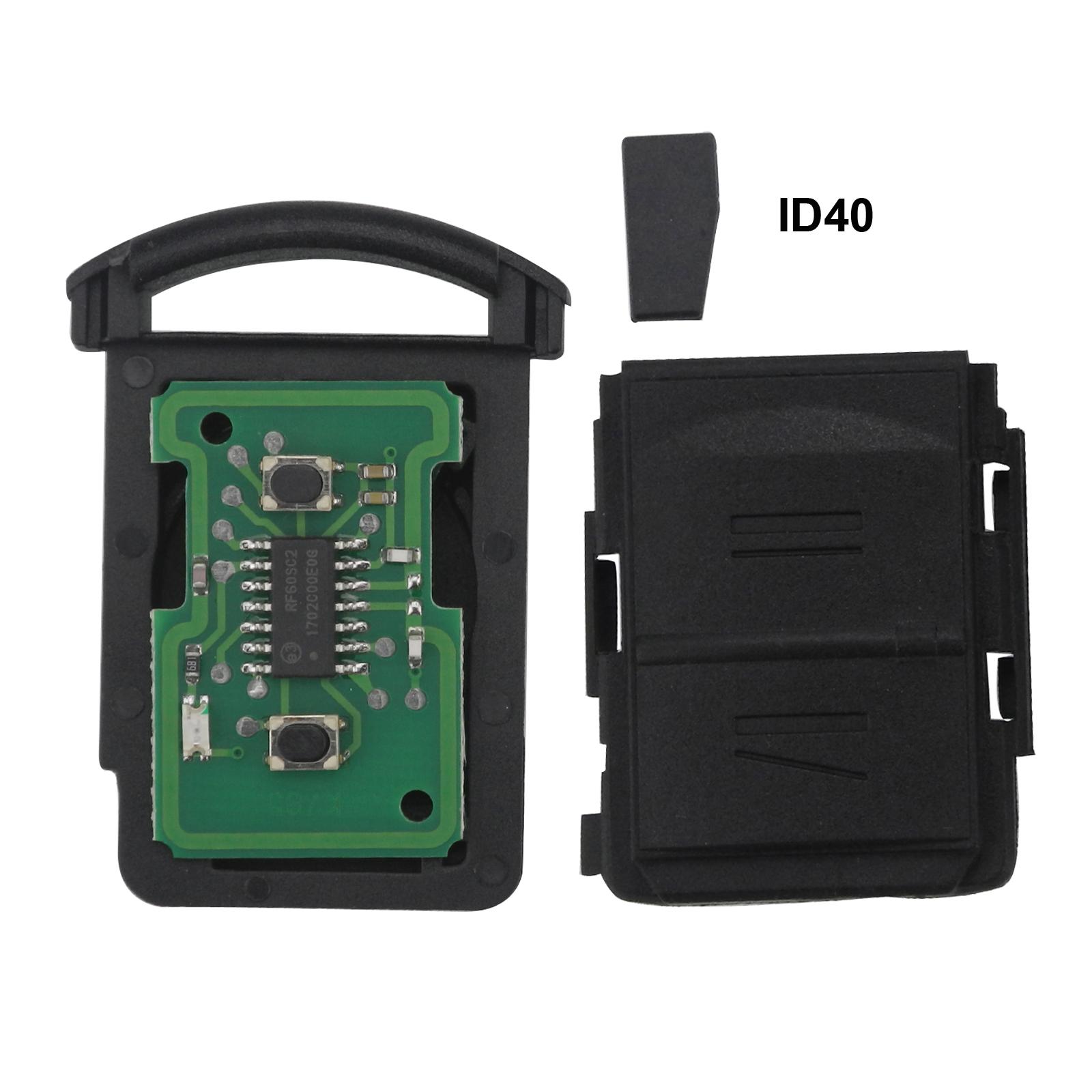 jingyuqin 2 Buttons Remote Car Key for Opel Vauxhall Corsa C 2001-2007 Auto keys Fob 433.9MHz ID40 Chip 5wk48669 No Blade 434Mhz ID40