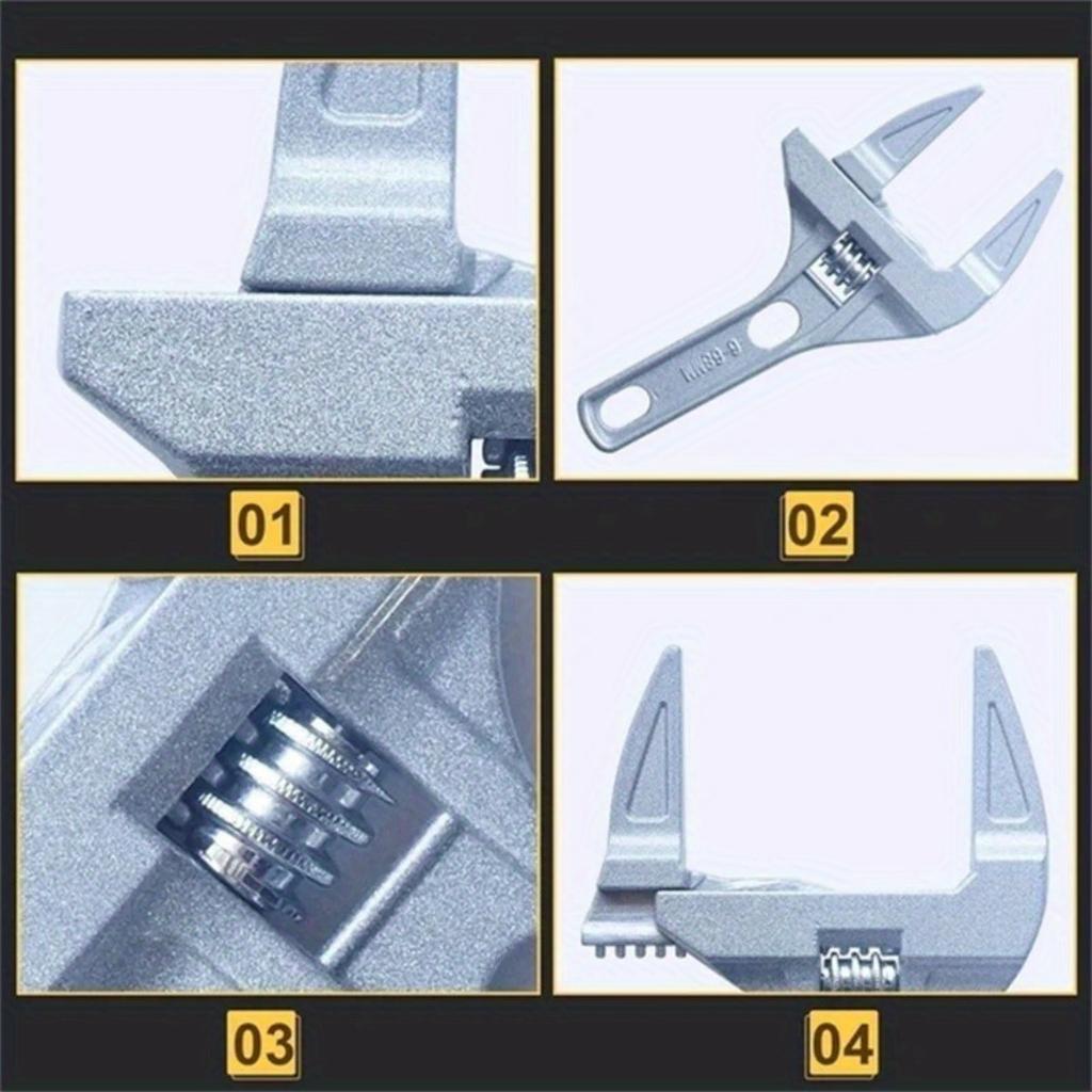 Mini Adjustable Multi Wrench, Sink Pipe Nut Remover Tool, Large Opening Strong Clamp Spanner For Bathroom Kitchen Faucet Repair