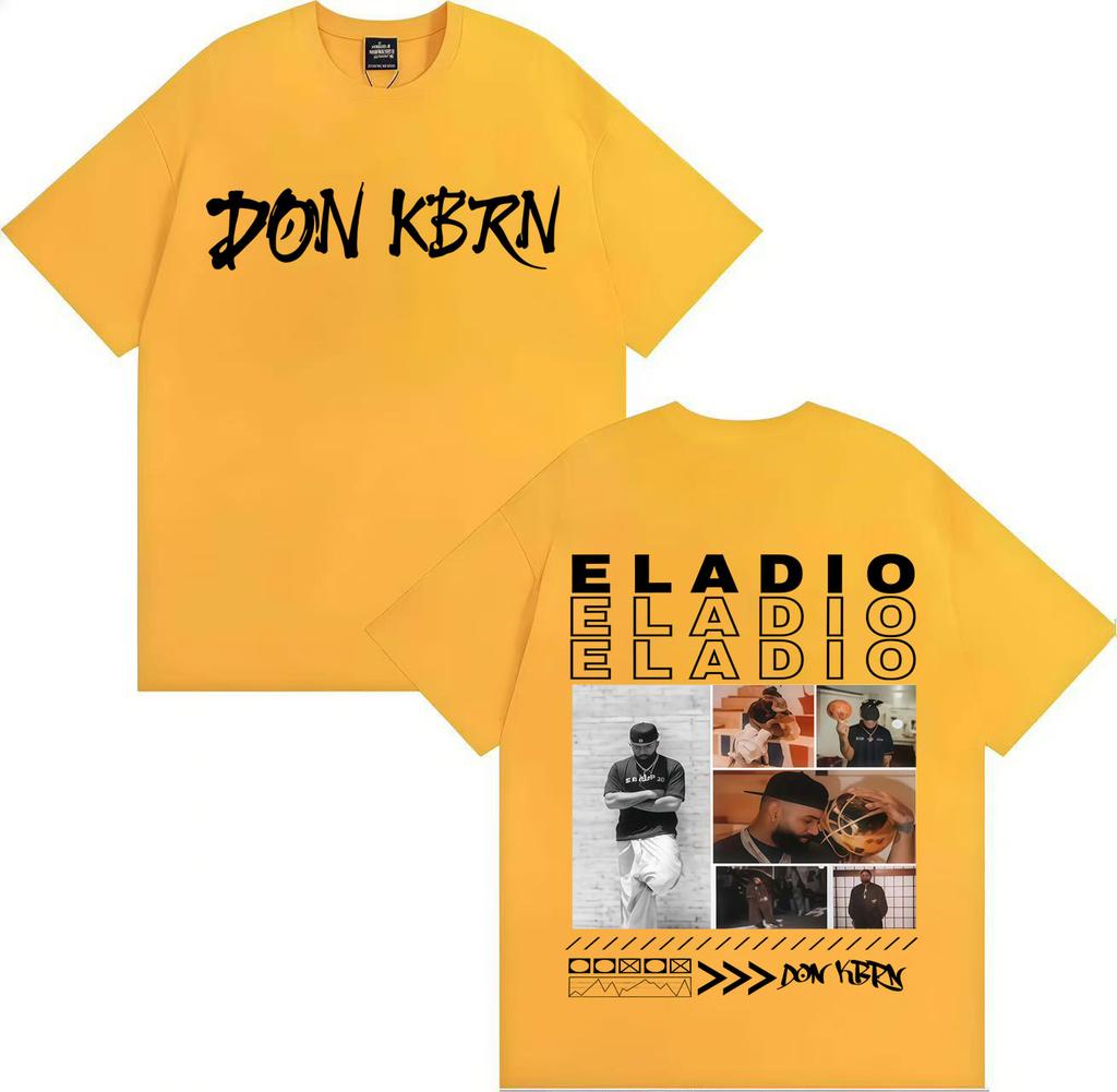 Rapper Eladio Carrion 2025 Album Trendy Stampa Double Sided Maglietta Girocollo Uomo Hip Hop Maglietta Larga Oversize Y2K Tee Streetwear