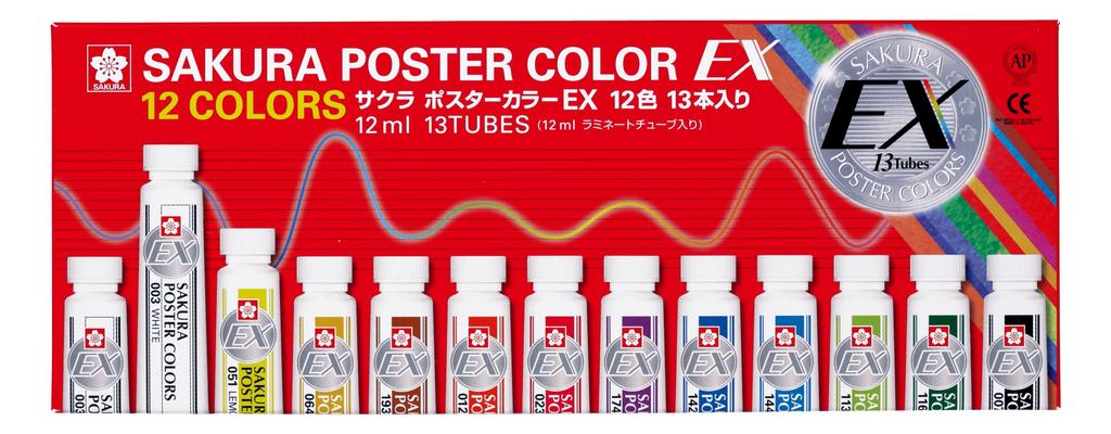Sakura Poster Color EX 12 Colors X 13 Pens PEW13 Cray-Pas