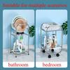 Multi-storey Bathroom Storage Rack Floor Standing Household Shower Basin Storage Racks Carbon Steel Pulley Simple Storage Rack