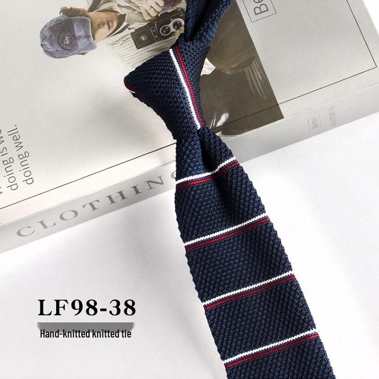 Stylish British Casual Slim Fit Knit Wool Tie, Unisex, 6cm Width.
