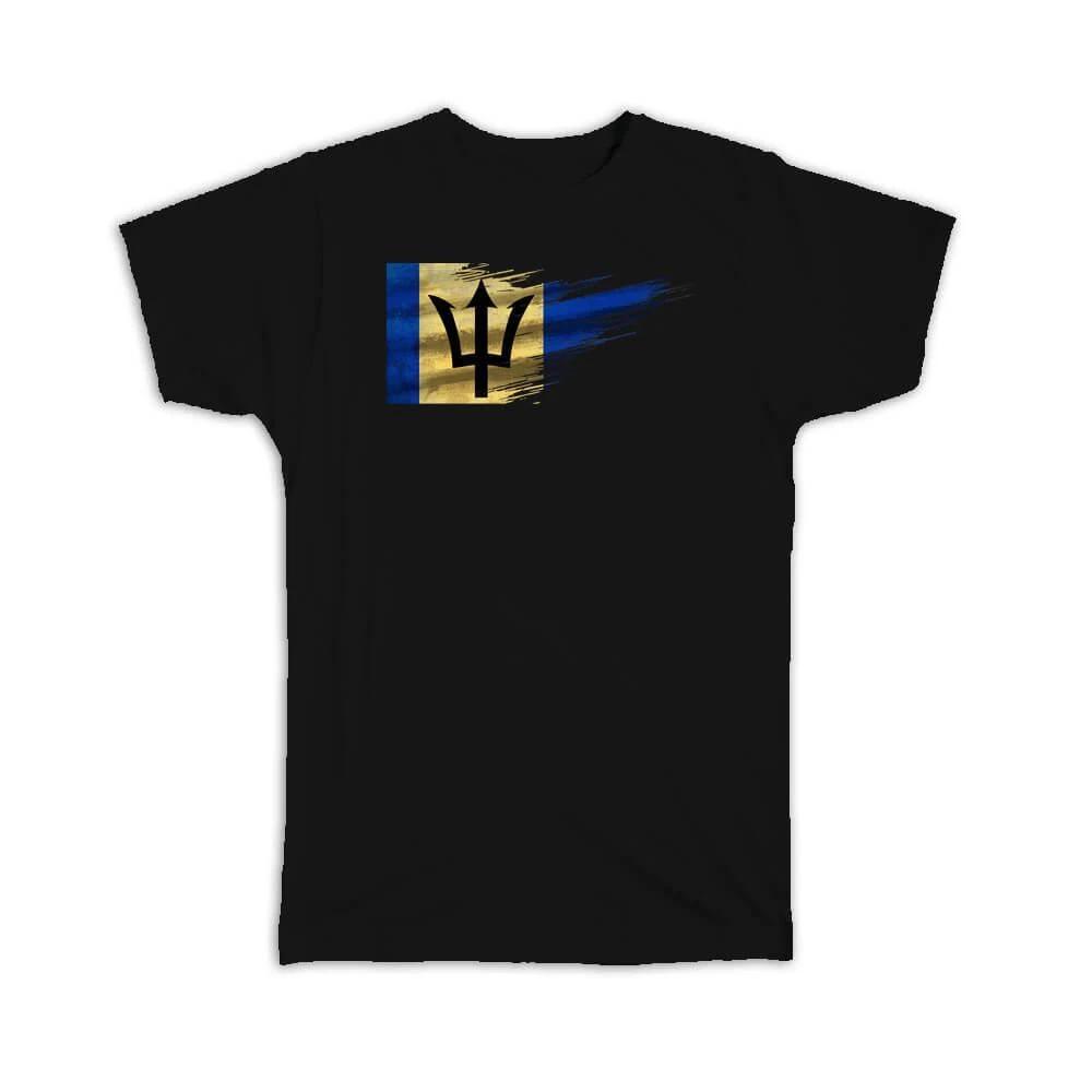 Gift T-Shirt : Barbados Flag Modern Country Expat 4XL