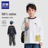 T-shirt a maniche lunghe stampata in puro cotone da ragazzo Luomeng