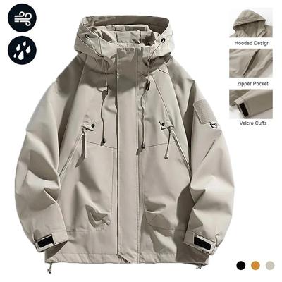 Frühling Herbst Herrenjacke Lässig Kapuze Winddicht Oberbekleidung Camping Wandern Klettern Outdoorjacken Männlich Trendy Streetwear