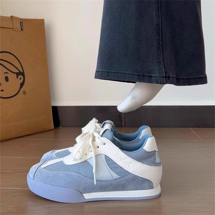 New spring thick-soled thick-soled heightened casual sports board shoes, lightweight and breathable board shoes size 35 синий