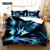 3D Cute Wolves Cat Dog Print Bedding Set Cute Duvet Quilt Cover Wild Animal Tribal Bed Cover With Pillowcases Custom Bed Linen