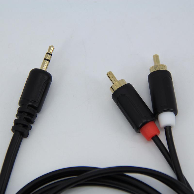 Vergoldetes 1,5m/3M 3,5mm auf 2 Cinch Stecker Audiokabel 3,5MM Klinke Stecker auf 2 Cinch Stecker Stereo Kabelkordel für Telefon MP3 DVD Verstärker