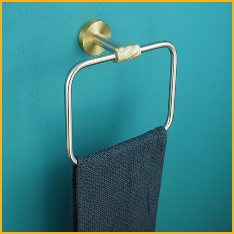Brushed Gold & Brushed Bathroom Accessories Set Wall Mounted Clothes Hook Toilet Paper Holder Towel Bar Hardware Pendant