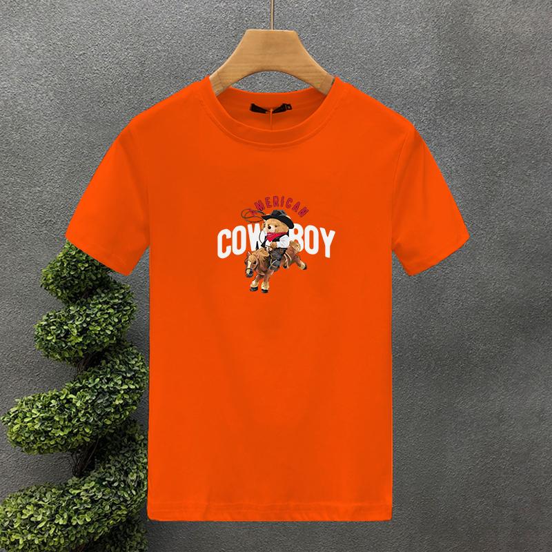 New Luxury Brand High Quality 100% Cotton BearPrinting Couple Tees Summer Harajuku For Men/Women Short Sleeve T-shirt Asian Size