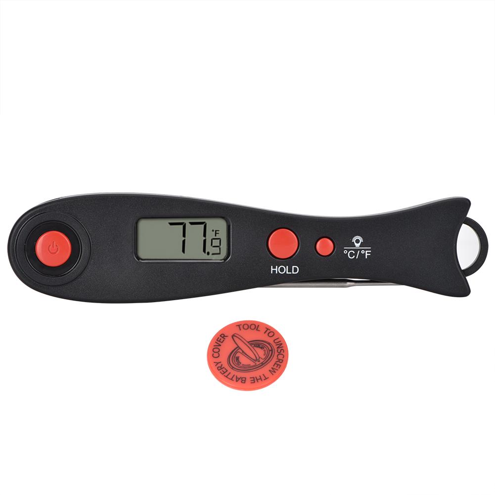 

BBQ Charcoal Grill Pit Wood Smoker Temp Gauge Grill Thermometer Black and Red