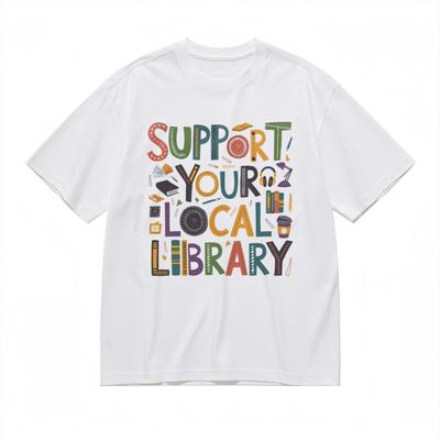 Women's Trend Classic T-Shirt Colorful Book Lamp Coffee Graphic Art Print Tee