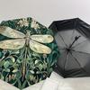 1pc Dragonfly Floral Automatic Open/Close Umbrella with Windproof, 8-Rib Sturdy Canopy, Durable Ribs, Fashionable Design1257A